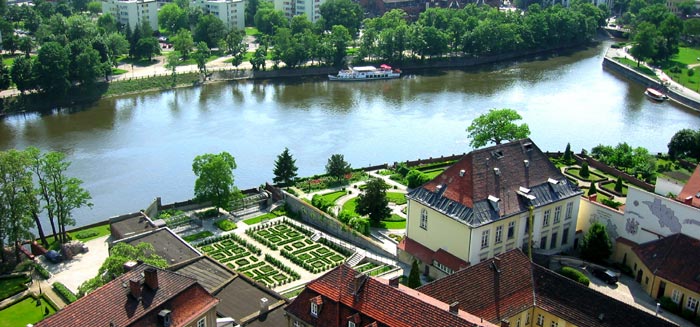View of Wroclaw, Poland from the tower of Cathedral of John the Baptist (c. 13th century)